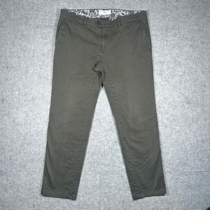 Brax Chino Pants Mens 36x34(36x29) Olive Green Style Felix Cotton Stretch Casual